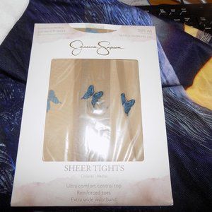 COPY - Jessica Simpson Sheer Tights with Butterfly Print-SIZE EF